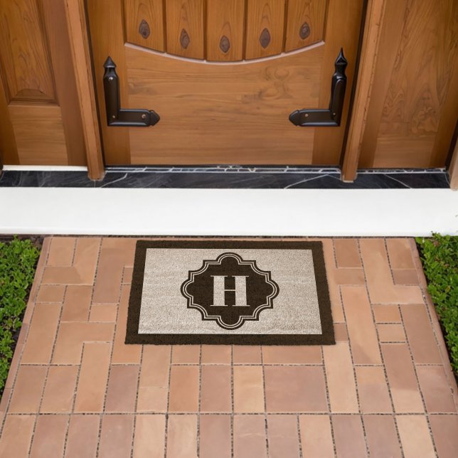 Initial Monogram Coir Doormat Fiber Doormat (Insitu (Outdoor))