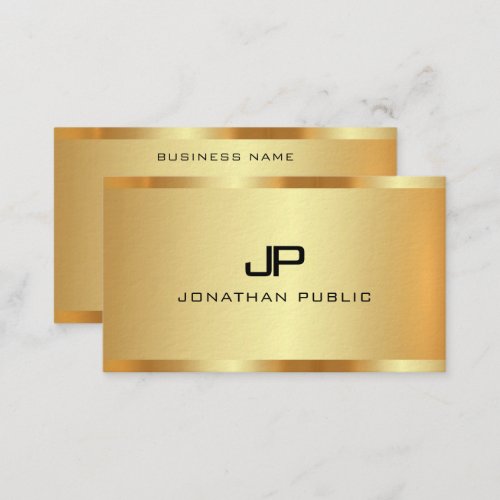 Initial Monogram Faux Gold Modern Professional Business Card