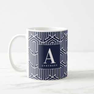 Initial / monogram geometric pattern coffee mug