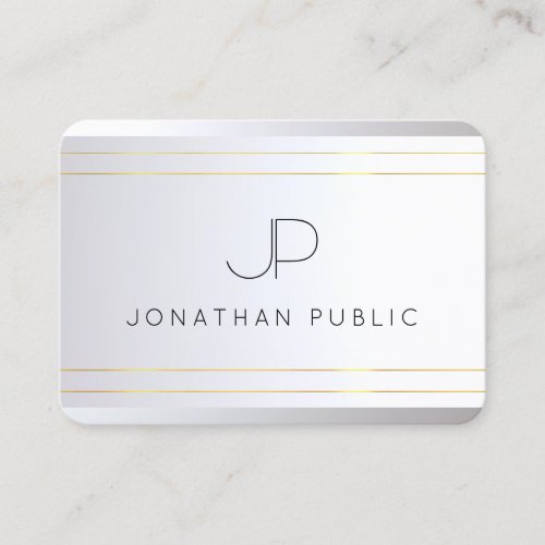 Initial Monogram Gold Silver Elegant Template Business Card