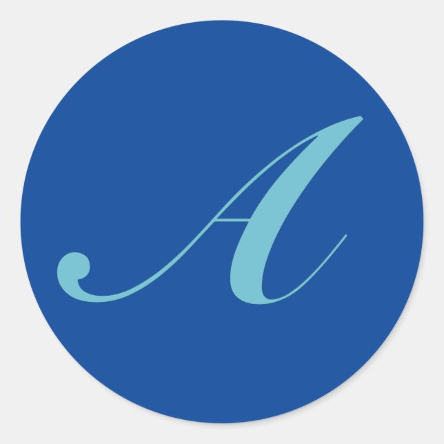 Initial Monogram Letter A Classic Round Sticker (Front)