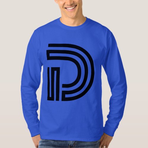 Initial monogram letter D personalized photo text  T_Shirt