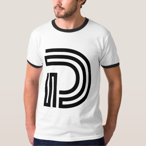 Initial monogram letter D personalized photo text  T_Shirt