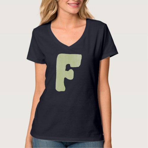 Initial monogram letter f personalized photo name  T_Shirt