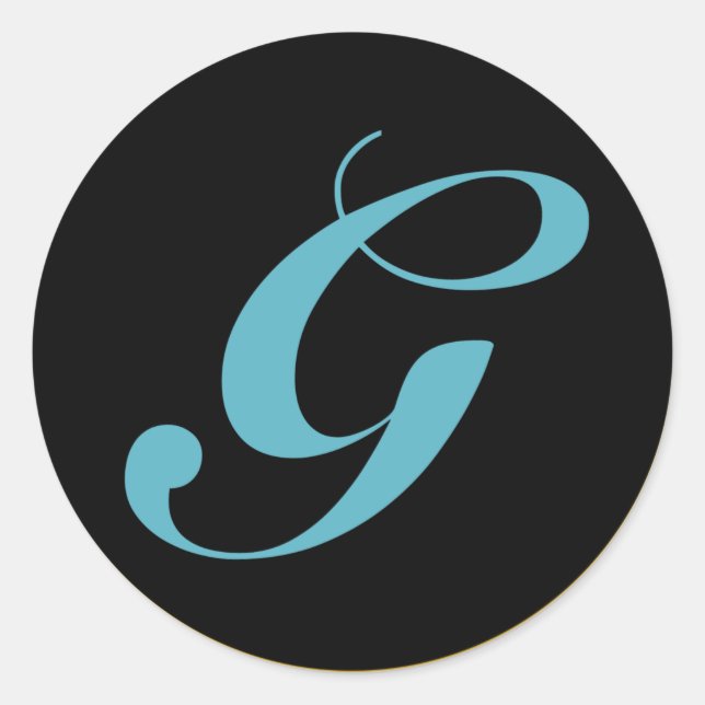 Initial Monogram Letter G Classic Round Sticker (Front)