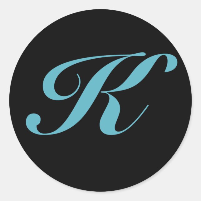 Initial Monogram Letter K Classic Round Sticker (Front)