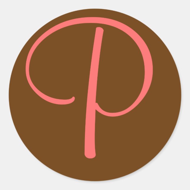 Initial Monogram Letter "P" - Customize Classic Round Sticker (Front)