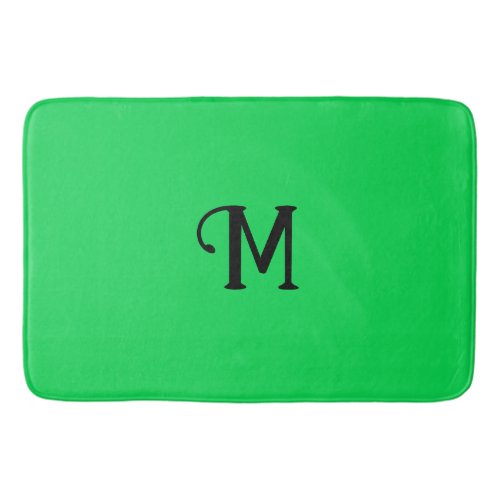 Initial Monogram Malachite Jewel Tone Solid Color Bath Mat
