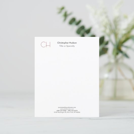 Initial Monogram Modern Minimalist Plain Simple (Standing Front)