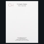 Initial Monogram Modern Minimalist Plain Simple Letterhead<br><div class="desc">Are you looking for a simple,  minimalist,  attractive design? This design that will grab people's attention right away,  but not too complicated,  is for you.</div>
