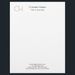 Initial Monogram Modern Minimalist Plain Simple Letterhead<br><div class="desc">Are you looking for a simple,  minimalist,  attractive design? This design that will grab people's attention right away,  but not too complicated,  is for you.</div>