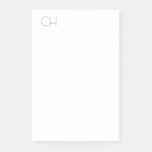 Initial Monogram Modern Minimalist Plain Simple Post-it Notes