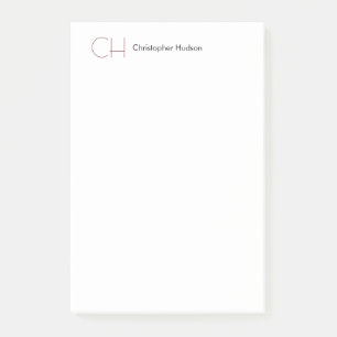 Initial Monogram Modern Minimalist Plain Simple Post-it Notes