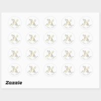 Monogram Decorative Name Blue Envelope Seals, Zazzle