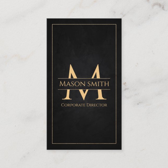 Initial monogram name corporative, executive  business card (Front)
