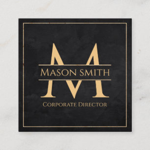 Initial monogram name corporative, executive  square business card