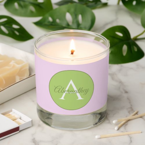Initial Monogram & Name Pastel Pink Background
