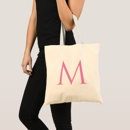 Initial Monogram Names Modern Template Pink Tote Bag
