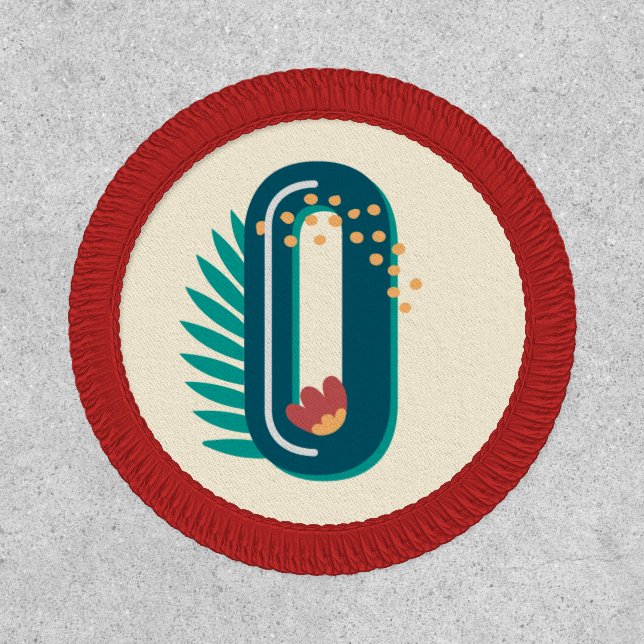 Initial Monogram O Alphabet Letter Modern Patch (Front)