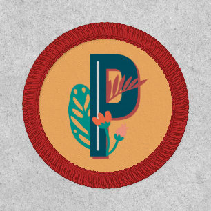 Initial Monogram P Alphabet Letter Modern Patch