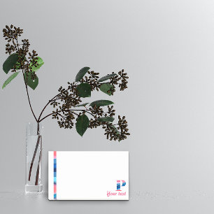 Initial monogram P coral blue Notes