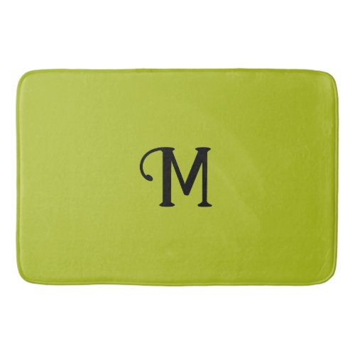 Initial Monogram Peridot Jewel Tone Solid Color Bath Mat