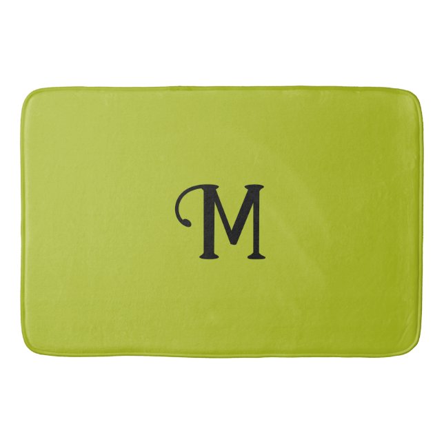 Initial Monogram Peridot Jewel Tone Solid Color Bath Mat (Front)
