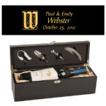 Initial Monogram Personalized Matte Black Wine Box<br><div class="desc">Smooth, matte black finish, combined with crisp laser engraving in silver. Add a bottle of wine, and you've got an elegant gift that will be remembered for years! Personalized Wine Boxes are a great way to gift an amazing bottle of wine! The personalized wine boxes include tools and a velvet...</div>