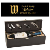 Initial Monogram Personalized Matte Black Wine Box (Design)