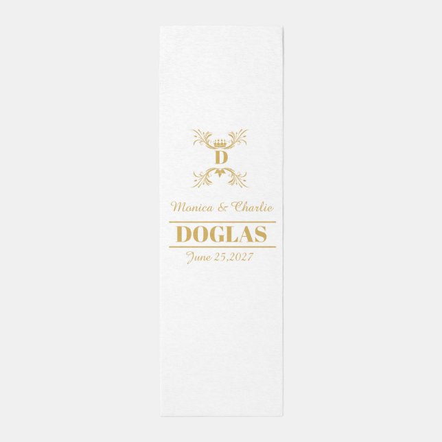 Initial Monogram Personalized Wedding Aisle Runner (Front (Vertical))