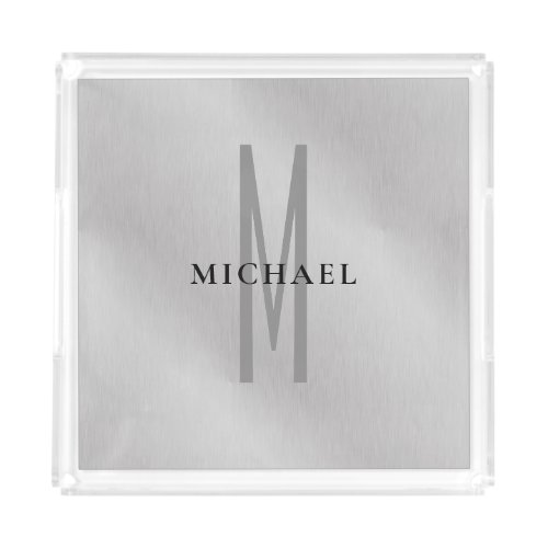 Initial monogram professional plain add your name acrylic tray