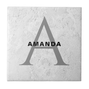 Initial monogram professional plain add your name ceramic tile