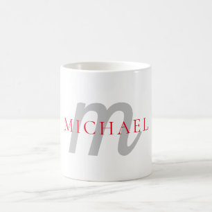 Initial monogram professional plain add your name coffee mug
