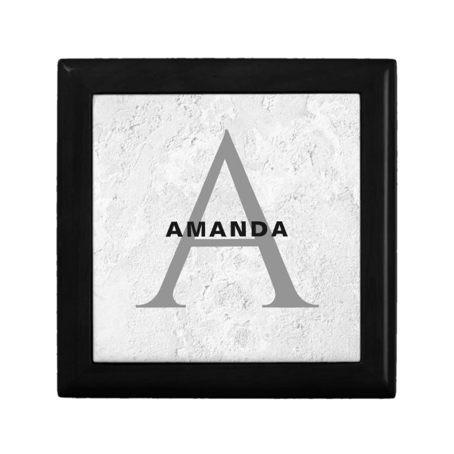 Initial monogram professional plain add your name gift box (Front)