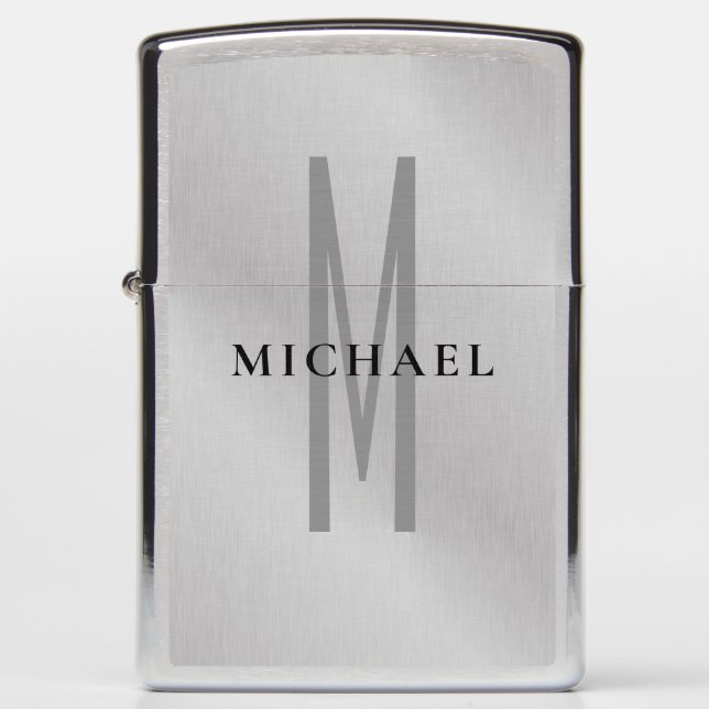 Initial monogram professional plain add your name zippo lighter (Front)