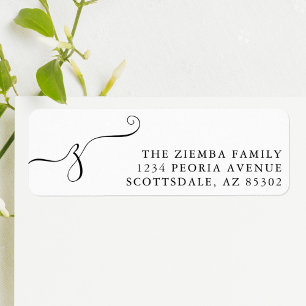 Initial Monogram Return Address Label