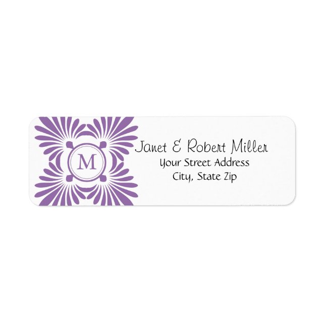 Initial Monogram Return Address Labels (Front)