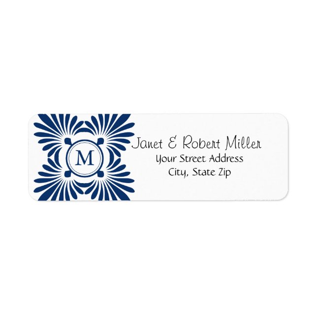 Initial Monogram Return Address Labels (Front)