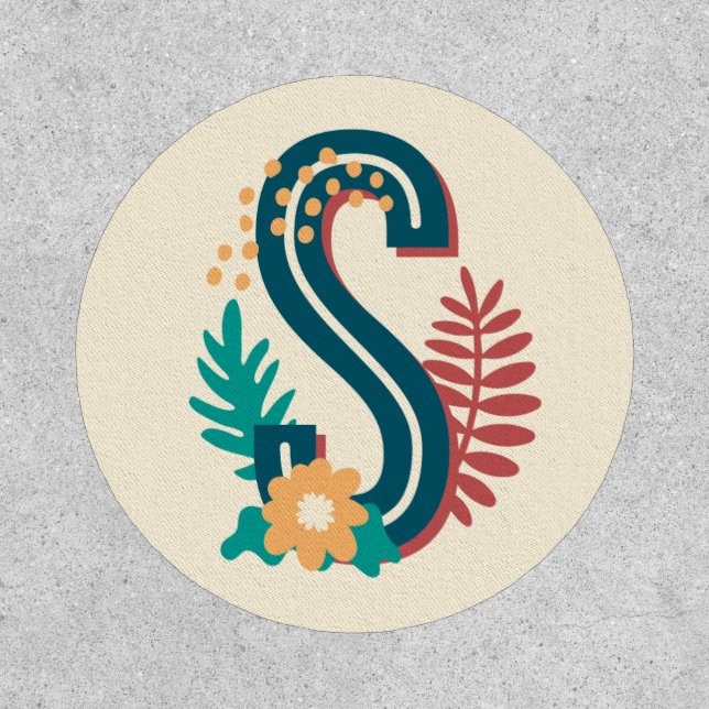 Initial Monogram S Alphabet Letter Modern Patch (Front)