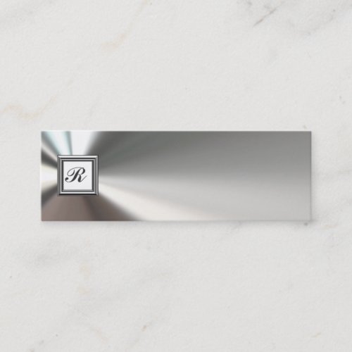 Initial Monogram Silver Metal Business Cards