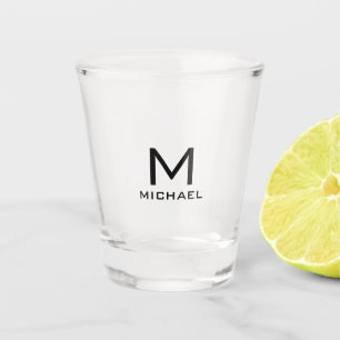 Initial Monogram Simple Template Elegant Modern Shot Glass