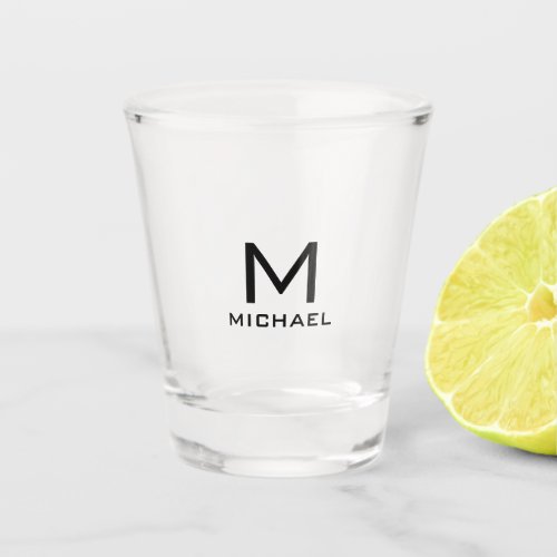 Initial Monogram Simple Template Elegant Modern Shot Glass