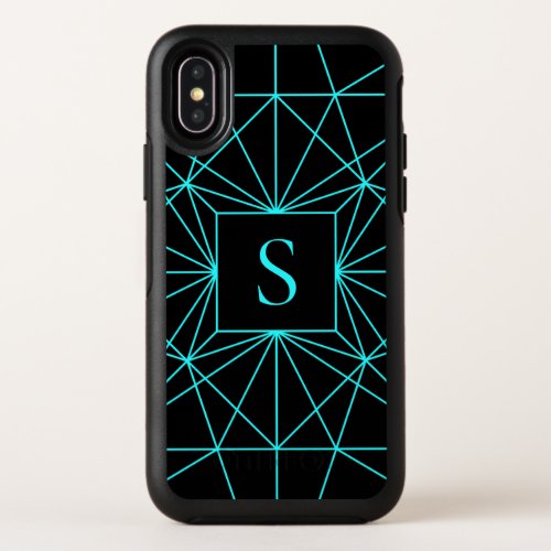 Initial Monogram  Turquoise Geometric Design OtterBox Symmetry iPhone X Case