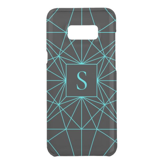 Initial Monogram | Turquoise Geometric Design Uncommon Samsung Galaxy Case (Back)