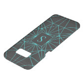 Initial Monogram | Turquoise Geometric Design Uncommon Samsung Galaxy Case (Top)