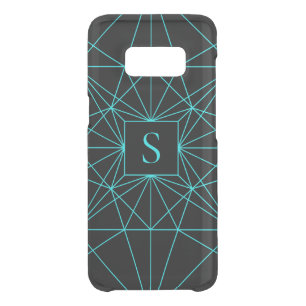 Initial Monogram   Turquoise Geometric Design Uncommon Samsung Galaxy S8 Case