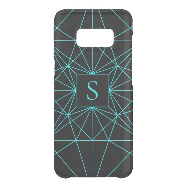 Initial Monogram | Turquoise Geometric Design Uncommon Samsung Galaxy Case (Back)