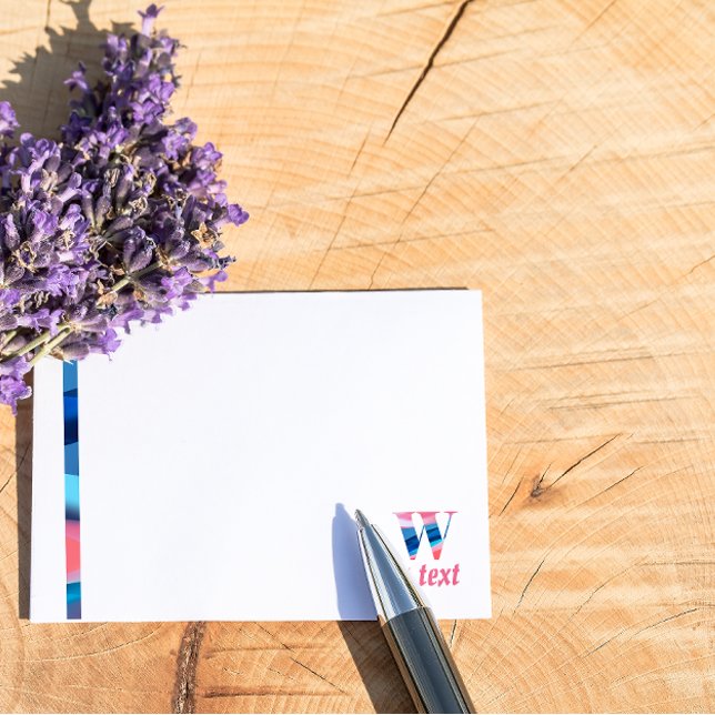 Initial monogram W coral blue gradient Notes (Creator Uploaded)