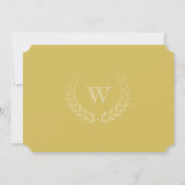 Initial Monogram Yellow Gold Photo Graduation Invitation (Back)