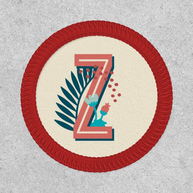 Initial Monogram Z Alphabet Letter Modern Patch (Front)